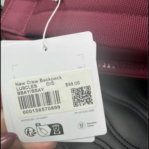 Lululemon NWT 22L New Crew Burgundy Backpack - Picture 3 of 4